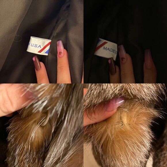 🍄 Crystal Fox Fur Genuine Brown Fur Coat - Picture 14 of 15